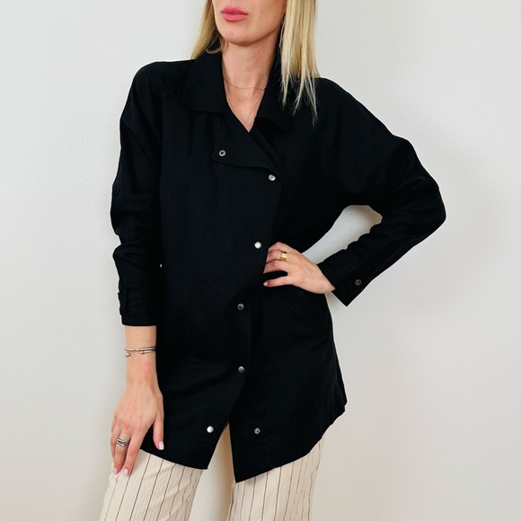 Rails Snap Front “Nadia” Long Jacket Trench cardigan linen blend - Picture 2 of 10